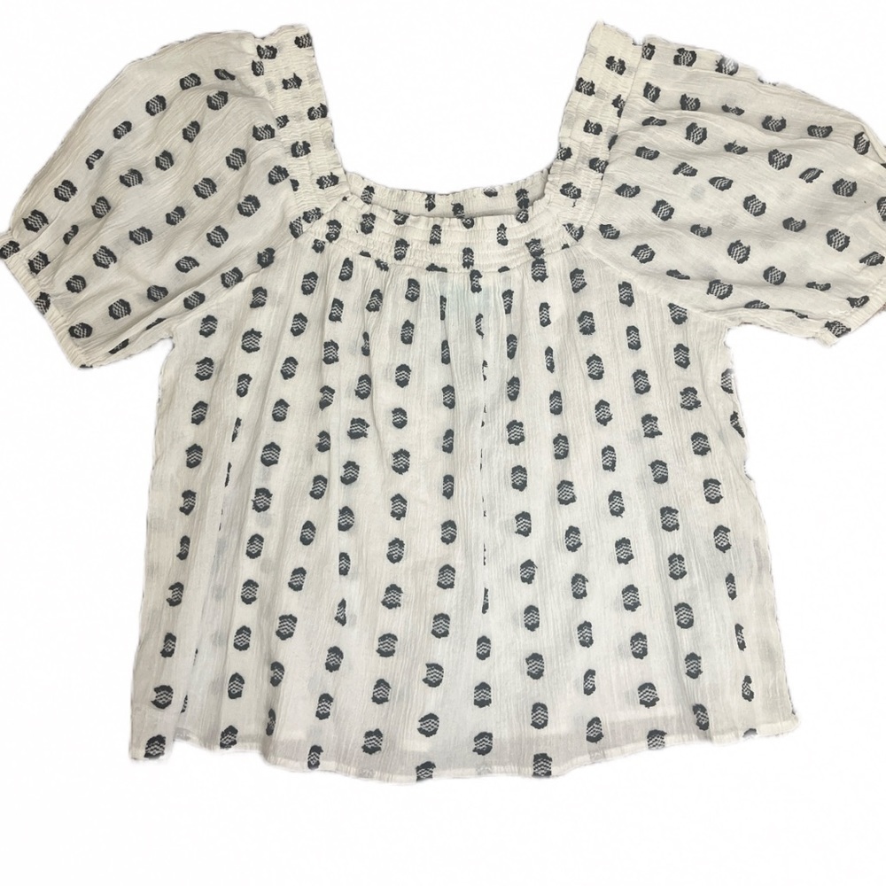 Faith & Zoe Black/White Peplum Top NWT Sz M
